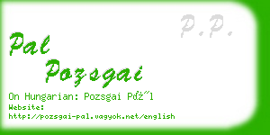 pal pozsgai business card